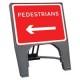 Pedestrians Left Q Sign
